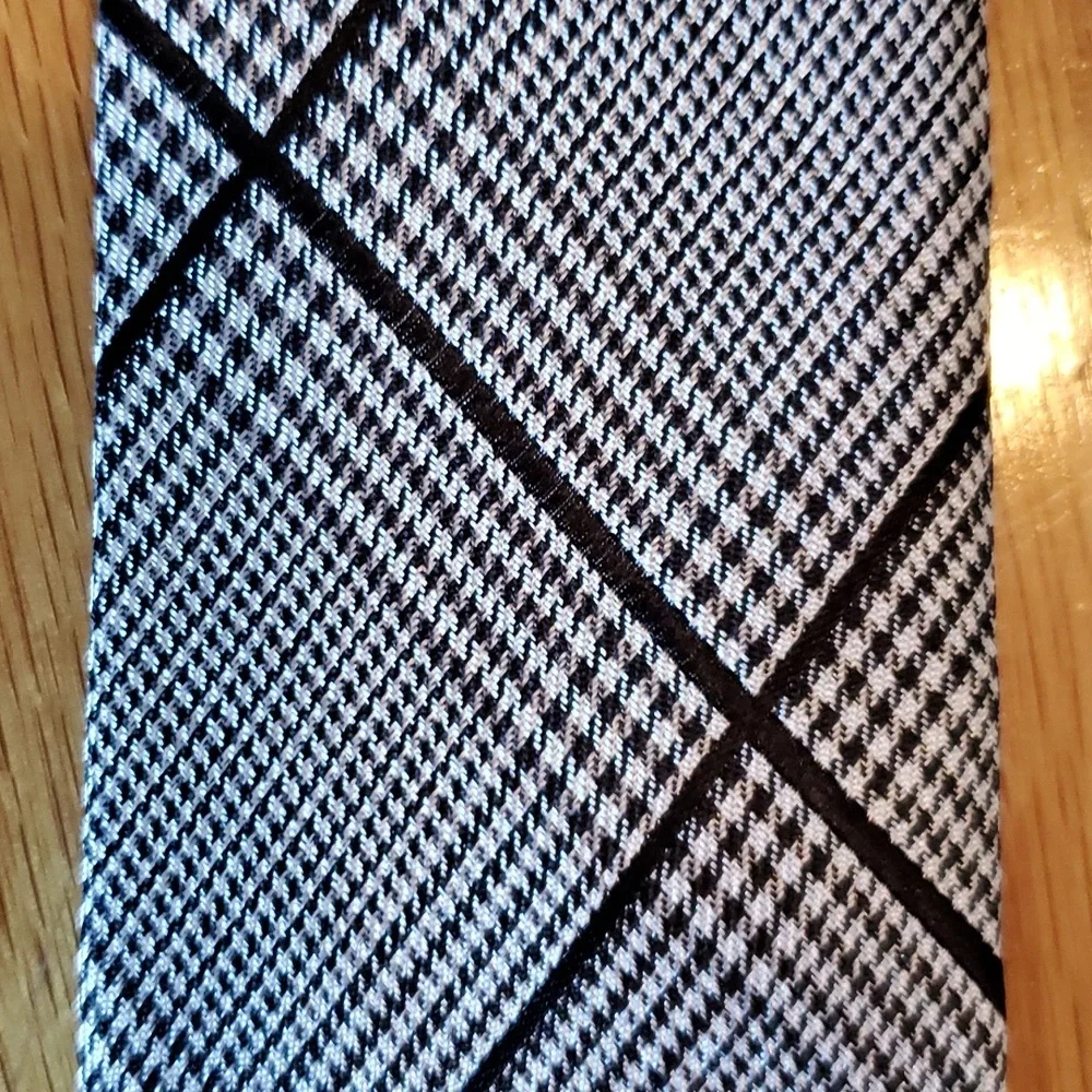 Boys tie black white plaid